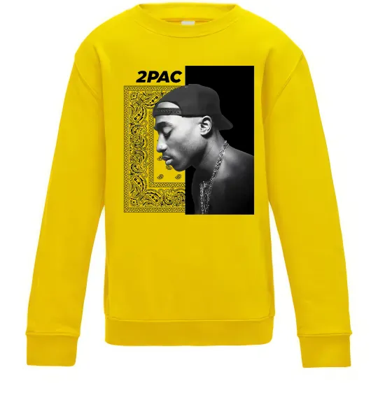 Детский Свитшот Тупак Шакур Солнечно желтый фото