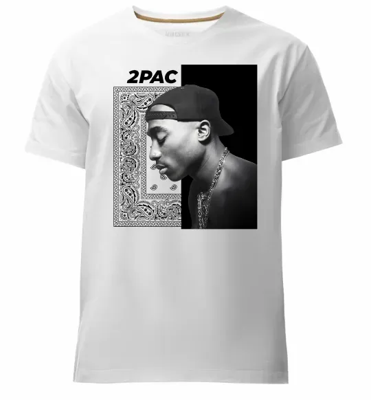 Чоловіча преміум футболка Тупак Шакур Білий фото
