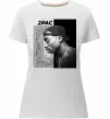 Жіноча преміум футболка Тупак Шакур Білий фото