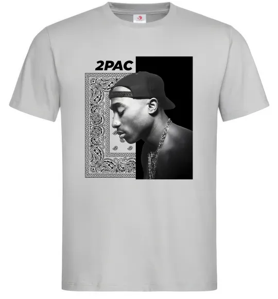 Мужская футболка Тупак Шакур Серый фото