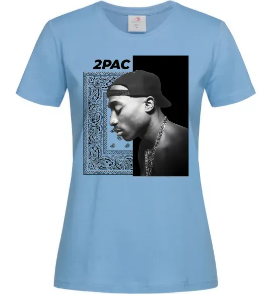 Женская футболка Тупак Шакур Голубой фото