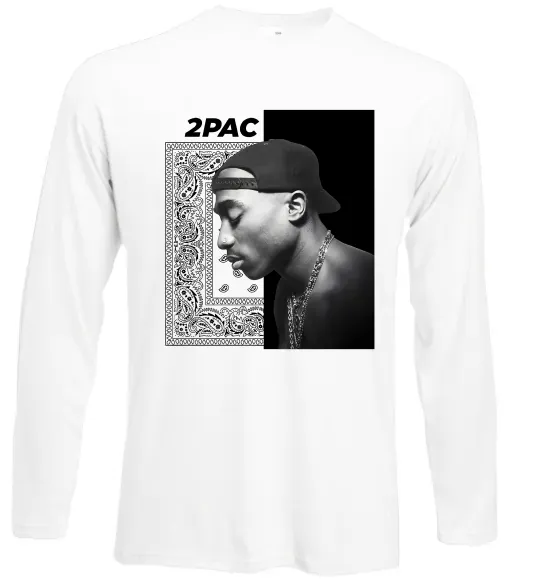 Лонгслив Тупак Шакур Белый фото