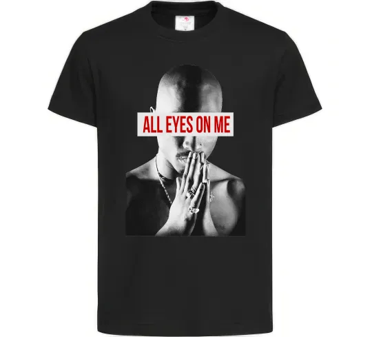 Дитяча футболка All eyes on me Чорний фото