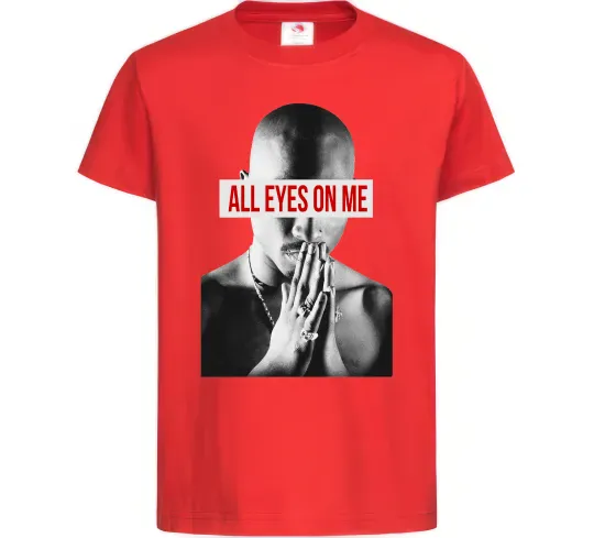 Дитяча футболка All eyes on me Червоний фото