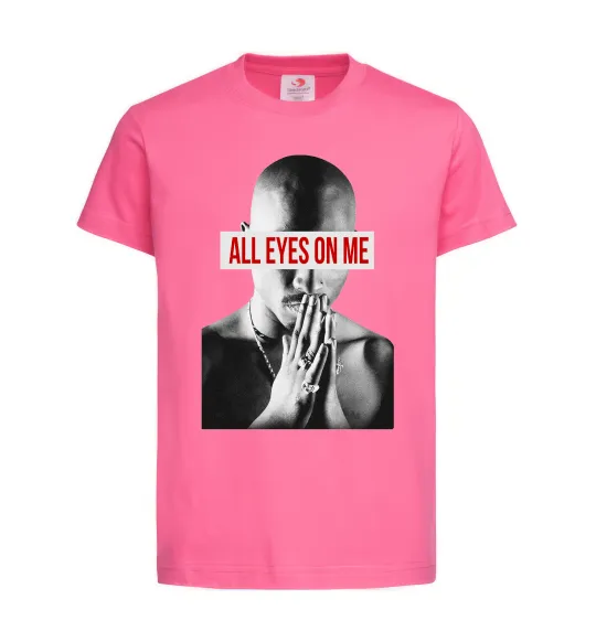 Детская футболка All eyes on me Ярко-розовый фото