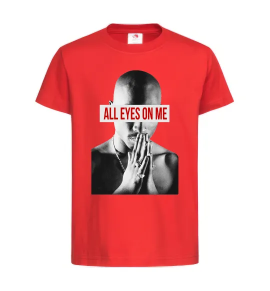 Детская футболка All eyes on me Красный фото