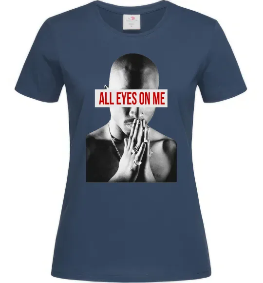 Женская футболка All eyes on me Темно-синий фото