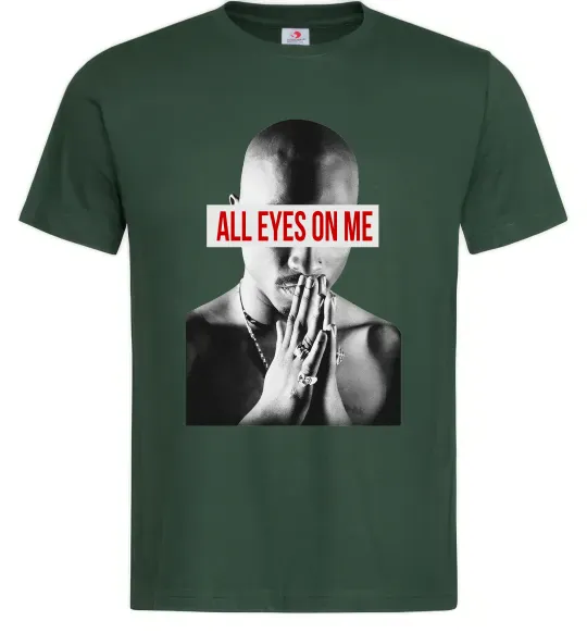 Мужская футболка All eyes on me Темно-зеленый фото