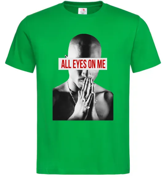 Мужская футболка All eyes on me Зеленый фото