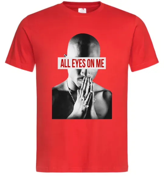 Мужская футболка All eyes on me Красный фото