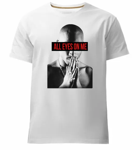 Чоловіча преміум футболка All eyes on me Білий фото