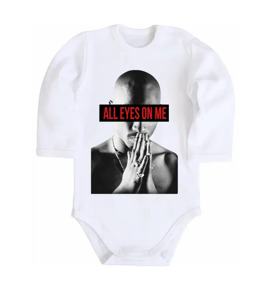 Дитячий бодік All eyes on me Білий фото