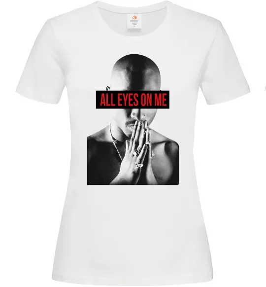 Женская футболка All eyes on me Белый фото
