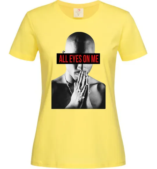 Женская футболка All eyes on me Лимонный фото