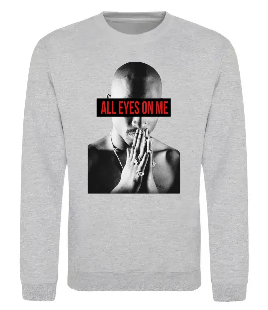 Свитшот All eyes on me Серый меланж фото