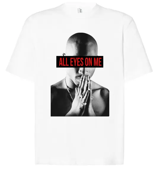 Футболка Оверсайз All eyes on me Белый фото