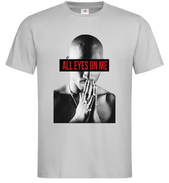 Мужская футболка All eyes on me Серый фото