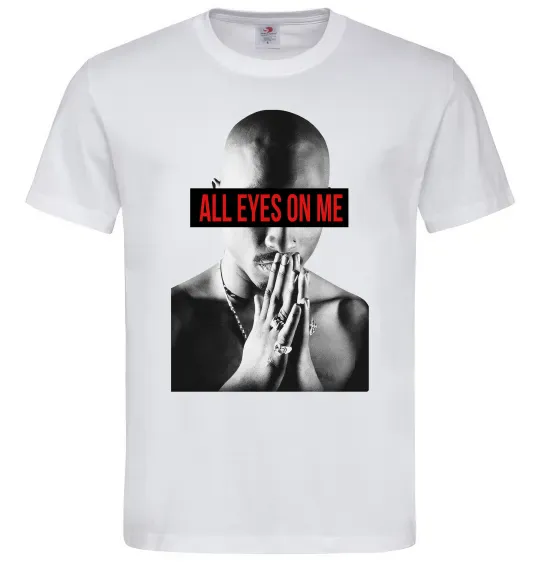Мужская футболка All eyes on me Белый фото