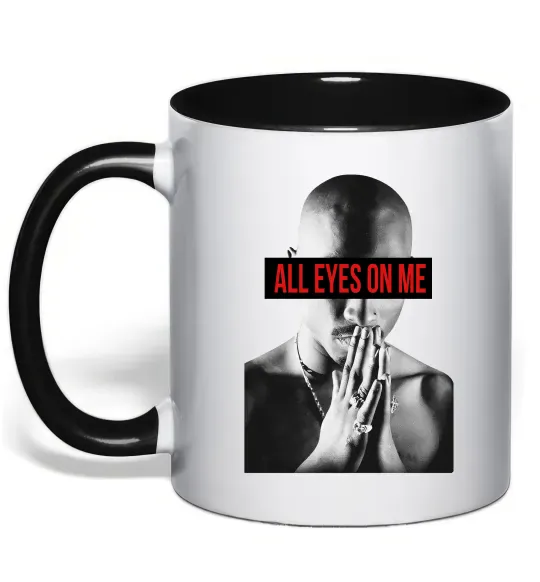 Чашка с цветной ручкой All eyes on me Черный фото