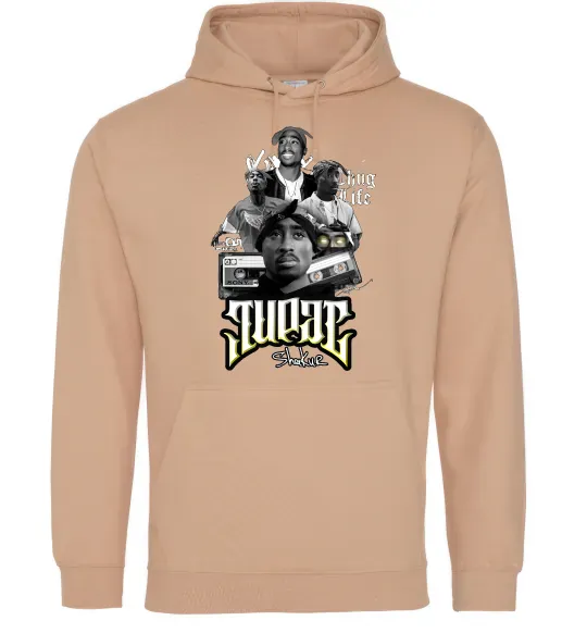 Женская толстовка (худи) Tupac Collage Песочный фото