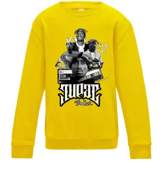 Дитячий світшот Tupac Collage Сонячно жовтий фото