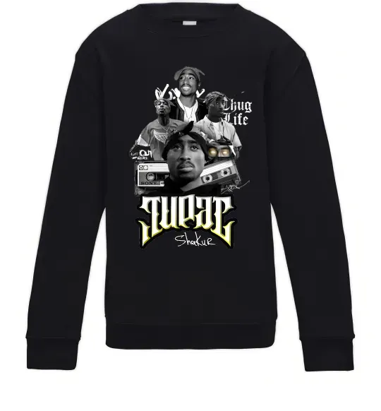 Дитячий світшот Tupac Collage Чорний фото