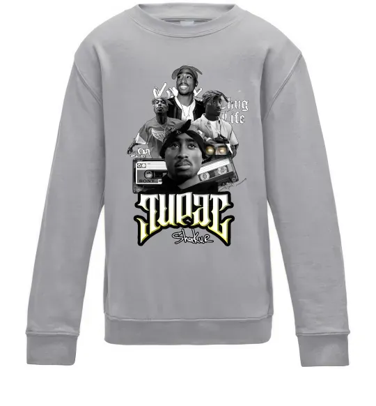 Дитячий світшот Tupac Collage Сірий меланж фото