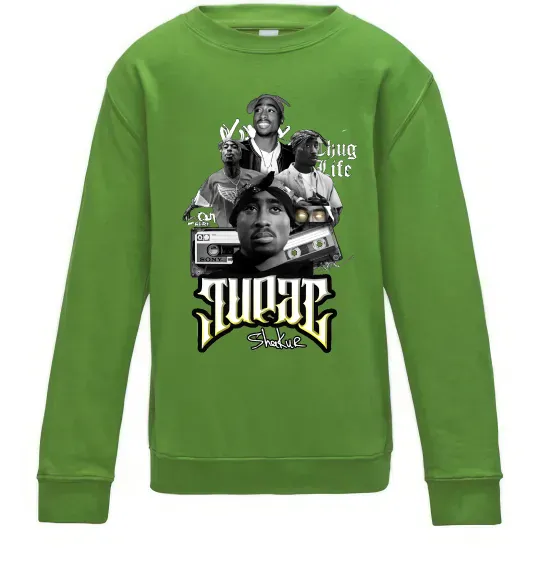 Дитячий світшот Tupac Collage Лаймовий фото