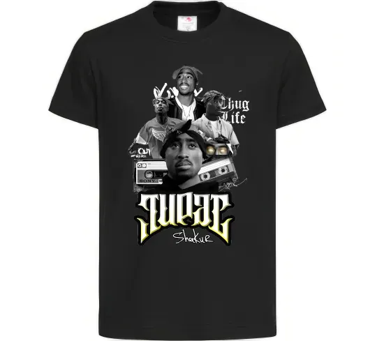 Детская футболка Tupac Collage Черный фото
