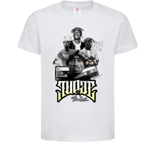 Детская футболка Tupac Collage Белый фото