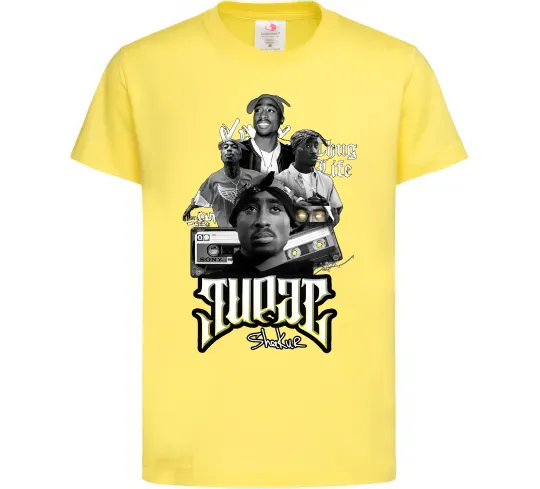 Детская футболка Tupac Collage Лимонный фото