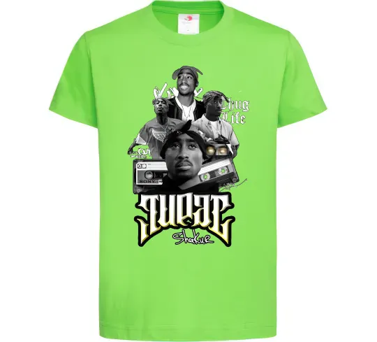Детская футболка Tupac Collage Лаймовый фото