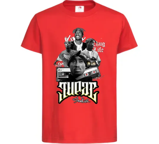 Детская футболка Tupac Collage Красный фото