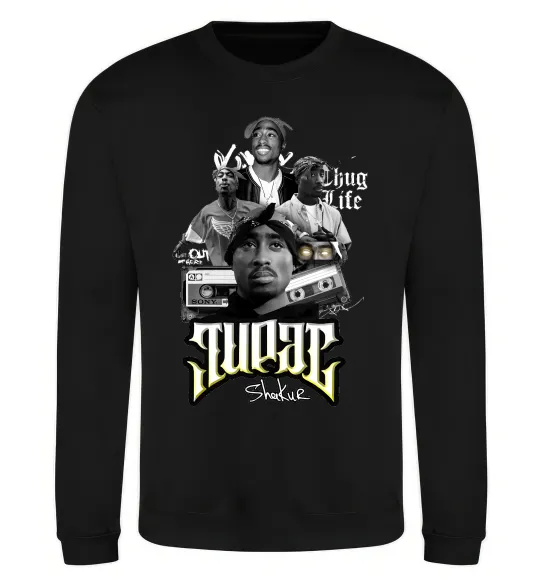 Світшот Tupac Collage Чорний фото