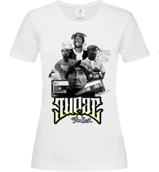 Женская футболка Tupac Collage Белый фото