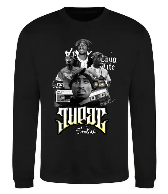 Світшот Tupac Collage Чорний фото