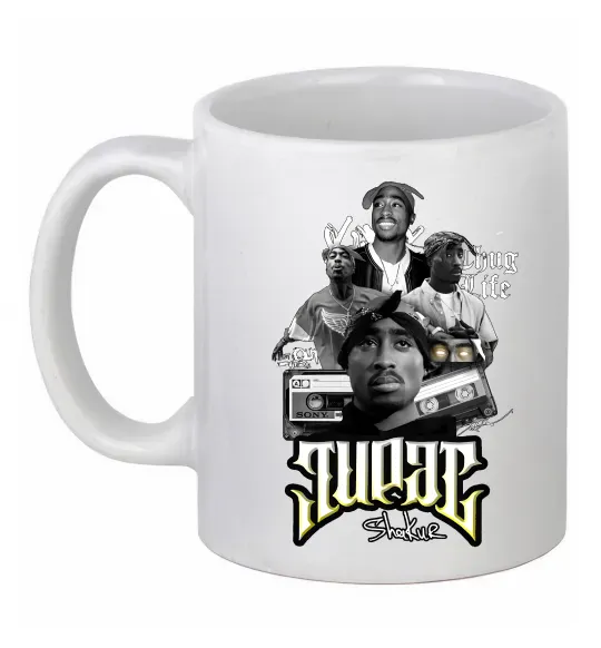 Чашка керамическая Tupac Collage Белый фото