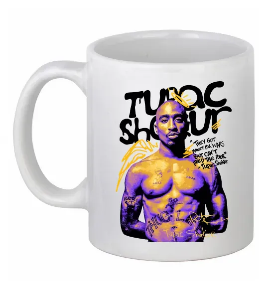 Чашка керамическая Tupac Shakur they got money Белый фото