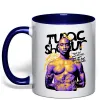 Чашка с цветной ручкой Tupac Shakur they got money Глубокий темно-синий фото