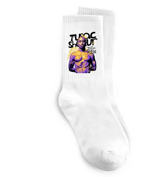 Носки Tupac Shakur they got money Белый фото