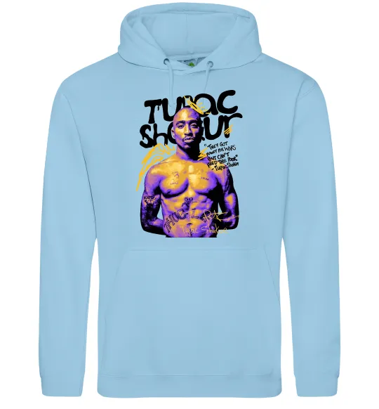 Мужская толстовка (худи) Tupac Shakur they got money Голубой фото