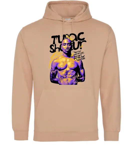 Женская толстовка (худи) Tupac Shakur they got money Песочный фото