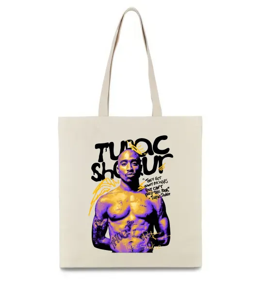 Эко-сумка Tupac Shakur they got money Бежевый фото