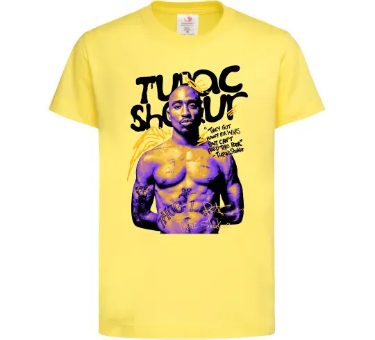 Дитяча футболка Tupac Shakur they got money Лимонний фото