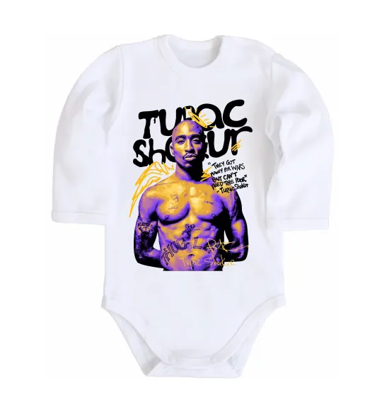Дитячий бодік Tupac Shakur they got money Білий фото