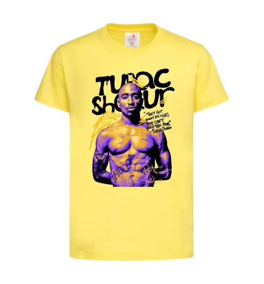 Дитяча футболка Tupac Shakur they got money Лимонний фото