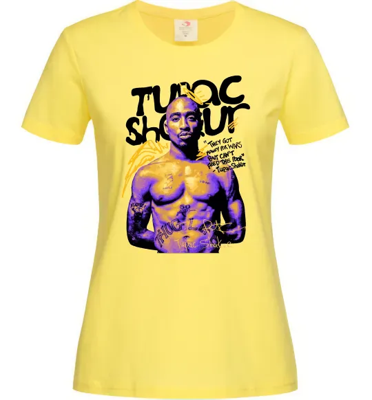 Женская футболка Tupac Shakur they got money Лимонный фото