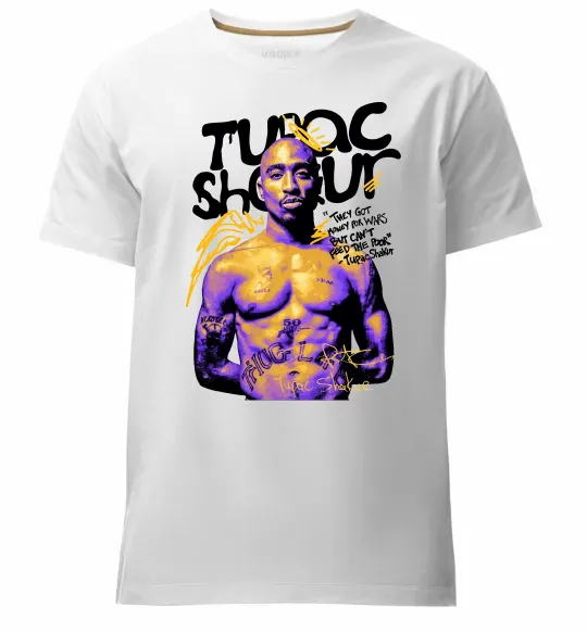 Мужская премиум футболка Tupac Shakur they got money Белый фото