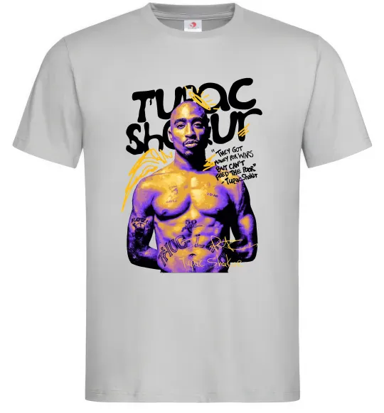 Мужская футболка Tupac Shakur they got money Серый фото