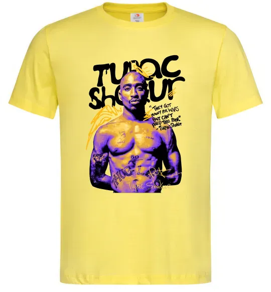 Мужская футболка Tupac Shakur they got money Лимонный фото